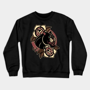 panther and rose tattoo Crewneck Sweatshirt